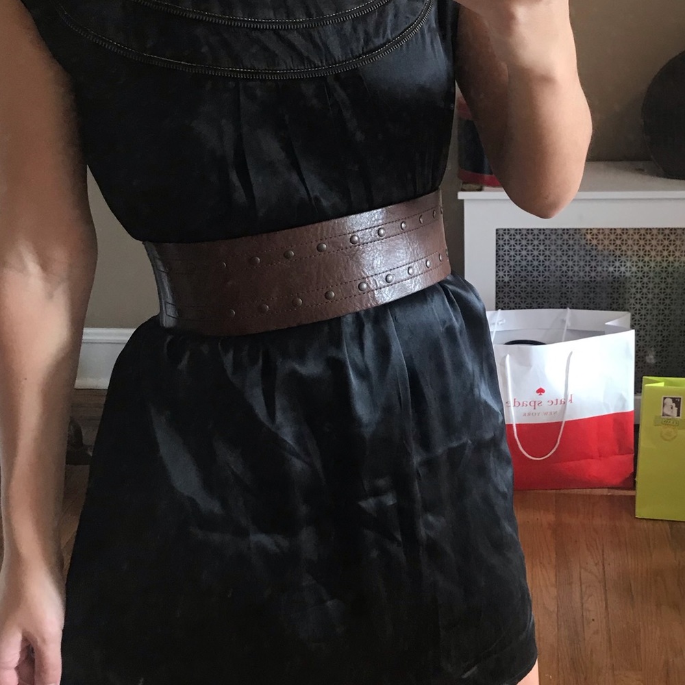 Cobalt leather belt